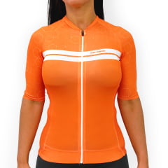 Camisa de Ciclismo Feminina Barbedo Crosetta Laranja