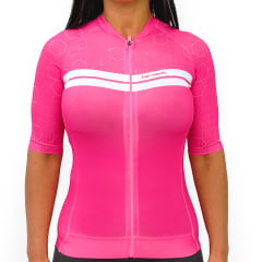 Camisa de Ciclismo Feminina Barbedo Crosetta Rosa